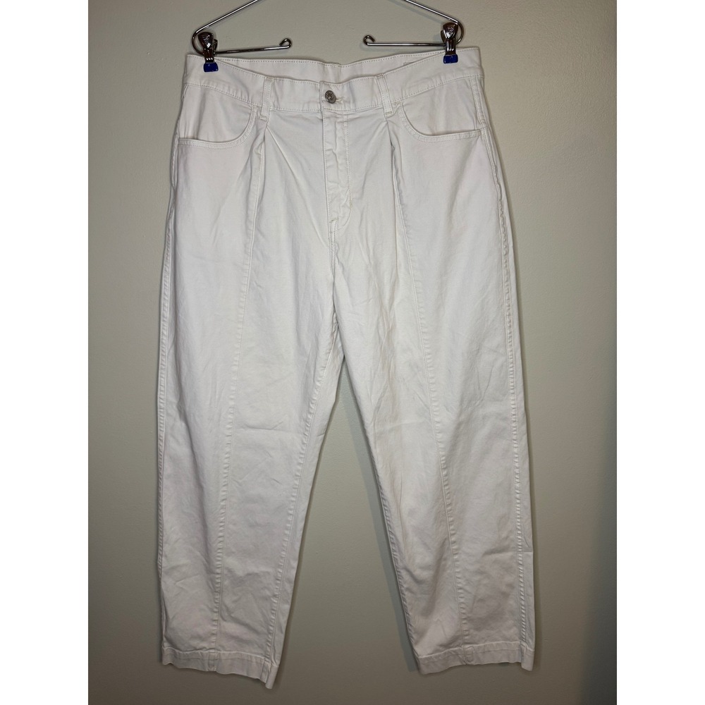 AYR The Recess White Pants Womens 33 High Rise Straight Leg